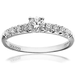 Naava Naava Damen-Ring 18 K Weißgold Diamant 0,50 ct