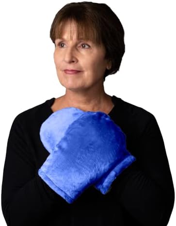 Herbal Concepts Aromatherapy Cylinder Shaped Microwaveable Wrap Made of Organic Flaxseed, Valerian Root, & Hops for Hands | Comfort Mit Relaxes Sore Hands & Swelling | Available in Slate Blue