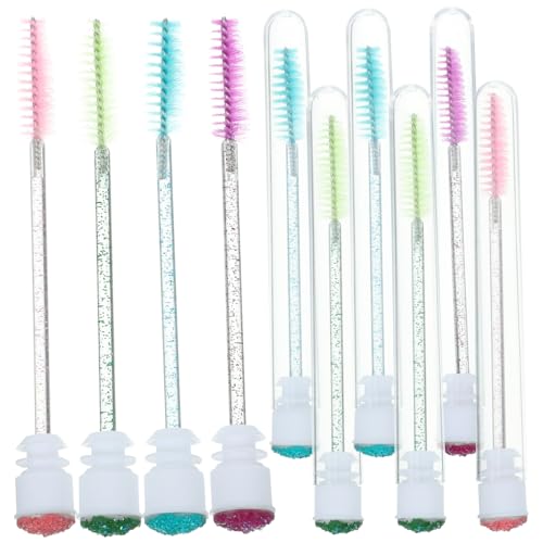 Healeved Eyelash Extension Supplies Kit 10pcs Solid Flexible Mascara Wand Brush Random Color