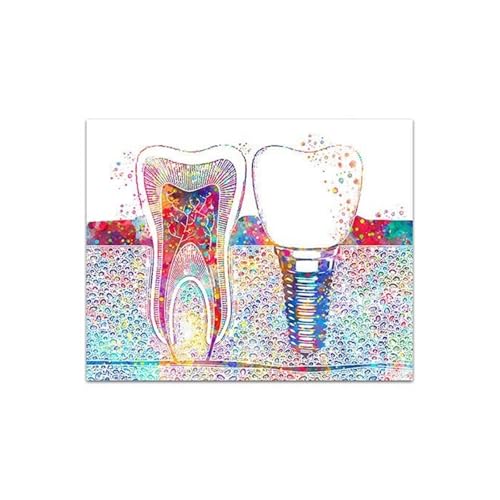 Pósteres abstractos de medicina Dental, pintura de arte de pared, impresiones de dientes, regalo de dentista, lienzo impreso, cuadros de pared modernos, decoración de clínica(19,50x70cm No Frame)