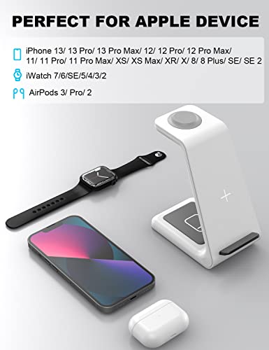 Wireless Charging Station For Apple, 3 In 1 Charging Stand For Iphone 14/13/12/11/X/8/Se Series, Iwatch 7/6/Se/5/4/3/2, Airpods 3/Pro/2 #TOP1