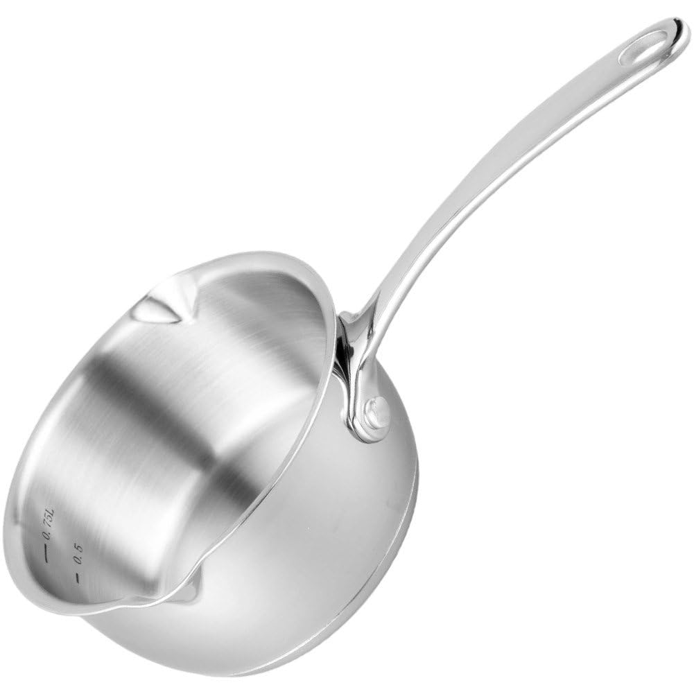 Scaldalatte con Doppio Beccuccio, Cuocilatte in Acciaio Inox, Scioglitore per Riscaldare Latte, Burro, Olio, caffè, tè, Zuppa