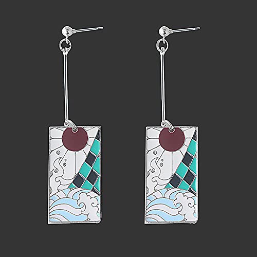 Demon Slayer Kamado Tanjirou oorbellen anime cosplay metalen oorbellen hanger oorbellen Halloween accessoires - Image 6