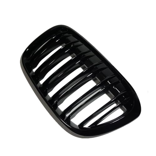 Rejilla de riñón de doble línea negra brillante para parachoques de coche X1 F48 2016-2019 3