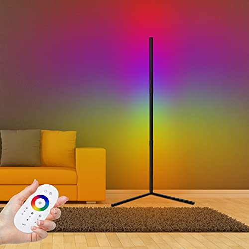 Preisvergleich Produktbild LED Stehlampe Dimmbar mit Fernbedienung 20W RGB Stehleuchte Farbwechsel Lichtsaeule Farbtemperaturen Ecklampe, Helligkeit Stufenlos Stehleuchten für Wohnzimmer Schlafzimmer