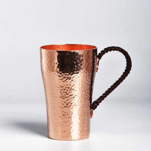 Taza de cobre martillada para agua y café helado de estilo vintage 6