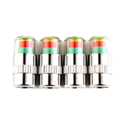 IDS 4pcs Car Tire Pressure Monitor Gauge Valve Stem Caps Sensor Indicator 3 Color Eye Alert