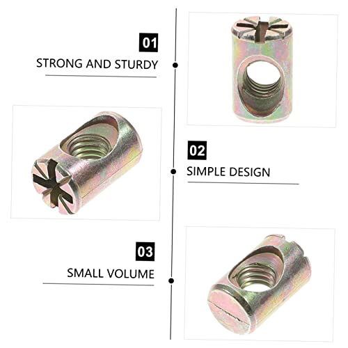 Villcase 60 Pcs Chairs Cross Beds And Nut Furniture Dowels Mm Hardware Slotted Crib Mxmm For Dowel Nuts Barrel Replacement Metric Kit #TOP3