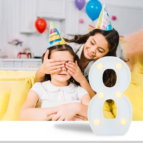 Image of 8.66 inch Light Up Marquee Numbers for Party Decor, Acrylic LED Marquee Signs Battery Operated for Birthday Wedding Anniversary Celebration (Digit 1, White)