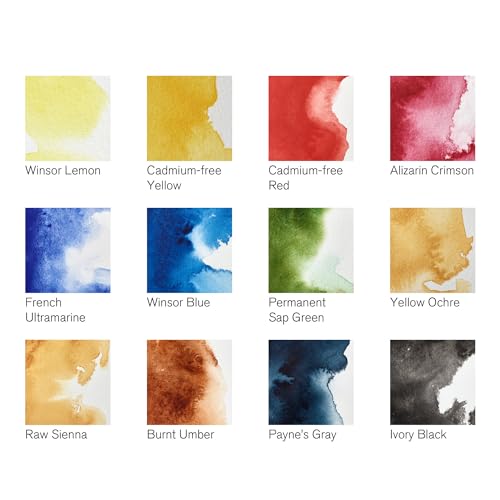 Winsor & Newton Professional Watercolor Paint Set, Black Box Set, 12 Half Pan - Thumbnail 2