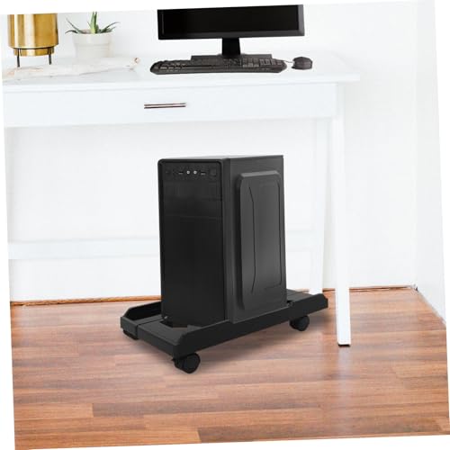 Ordinateur tour support roulettes GALPADA noir bureau unité centrale tapis sol PC