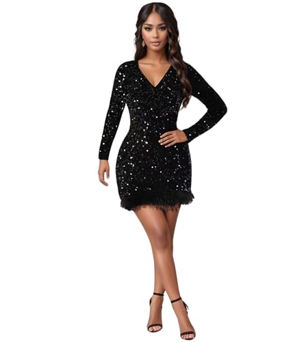 Image of Jigfar Women's Sexy Rhinestone Sheer Mesh See Through Bodycon Dress Birthday Party Club Night Outfits