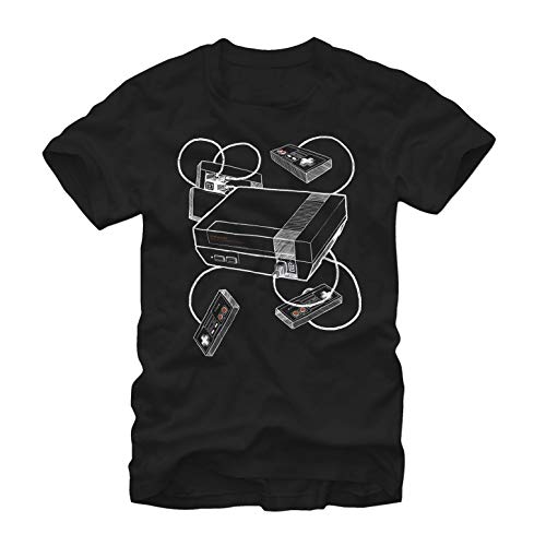 T-shirt Nintendo Sketch Console pour homme en coton noir