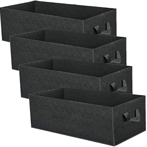 snowchecking 4Pcs Plant Growing Bag, Grow Bags For Vegetables Breathable Rectangular Grow Bags Nonwoven Plant Containers With Handles For Flowers Vegetables(60 * 30 * 20)