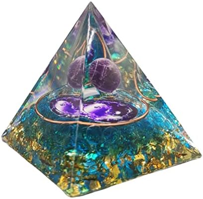Crystal Pyramid Ogan Chakra Crushed Stone,Moonstone Crystal Energy Tower Nature Reiki Stone Jewelry, Health Protection Positive Energy Generator to Attract Wealth and Wisdom (Color: A)