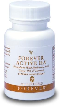 Forever Living Active HA / Herbal Supplement 60 Softgels Formulated with Hyaluronic Acid, Ginger Oil & Turmeric