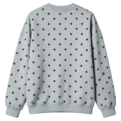 Polka Dot Shirts for Women Trebdy Crewneck Long Sleeve Polka Dot Sweatshirt - image 5