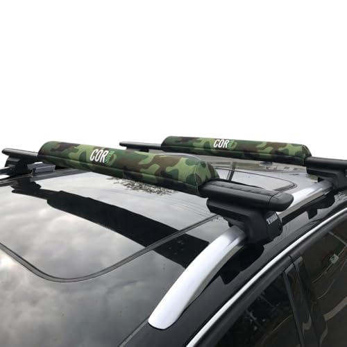 Image of COR Surf Aero Car Roof Rack Pads for Surfboard, Kayak, SUP, Snowboard, Surfboard, Paddleboard and Canoe for Large and Flat Style Aero Bars
