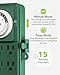 BN-LINK Outdoor Power Stake Timer Waterproof, 24-Hour Mechanical Timer with 6 Grounded Outlets, 6FT Extension Cord for Halloween/Christmas Decor Lights, ETL Listed