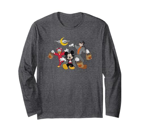 Disney Mickey Goofy Donald Halloween Squad LS T-shirt graphique manches longues saisonnier