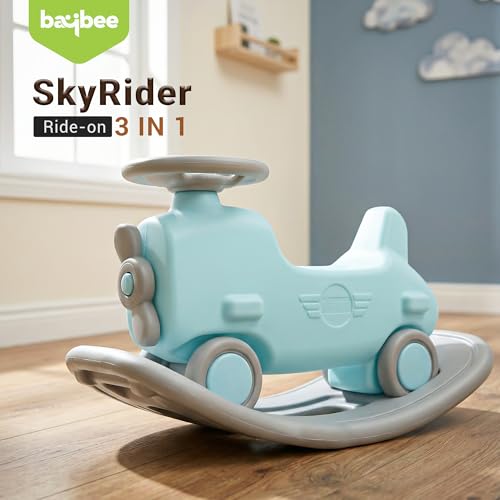 Image of Baybee 3 in 1 Ride on Cars for Kids | Indoor Push Ride on Car with Safety Backrest & Toy Storage | Portable Kid Cars with Music & Horn | Outdoor Rider car for Kids 1 to 3 Years Boys Girl (Blue)