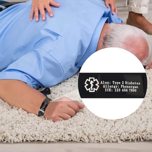 Stainless Steel Medical ID Bracelet for Men & Women - Custom Engraved Medical Alert ID Bracelet for Men & Women - Essential Health Information Wristband - Emergency Safety Accessory3