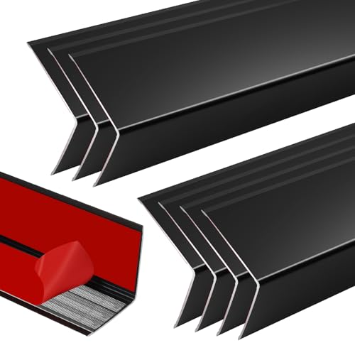 Image of 8Pcs 17.5 inch Black Metal Corner Protector, L-Molding Corner Guards for Walls, Cabinets, Baseboards, Furniture Decorative Trim, Size 17.5 inch x 2 inch (Pack of 8)