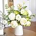 FiveSeasonStuff Artificial Peony Bouquets, 2 Cream Beige & Moss Green Silk Flower Bundles for Wedding Centerpieces & Home Decor – Vintage Peonies