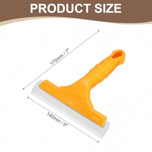 Image of HARFINGTON Squeegee 6 Inch Length Auto Water Blade Shower Squeegee with Non-Slip Handle for Windshield Window Cleaner Glass Door, Yellow