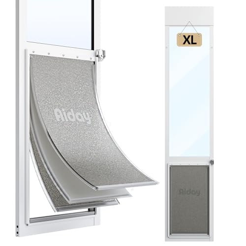 3 Flap Dog Door for Sliding Glass Door, Adjustable 76