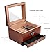 Humidor Cigar Box(Rose Red), Handcrafted Spanish Cedar Glass Top Luxury Humidors, Accurate Digital Hygrometer (25-55 Cigars) by Jansfuren