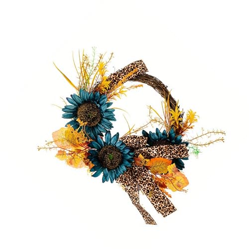Couronne de fleurs bleues décoration intérieure et extérieure chic