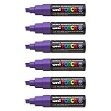 Uni-ball Posca PC-8K - Pennarello con punta larga a scalpello, confezione da 6, colore: Viola
