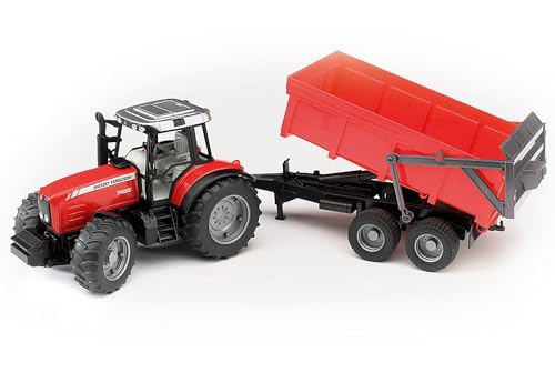 bruder 02045 - Massey Ferguson 7480 mit Wannenkippanhänger - 1:16 Traktor...