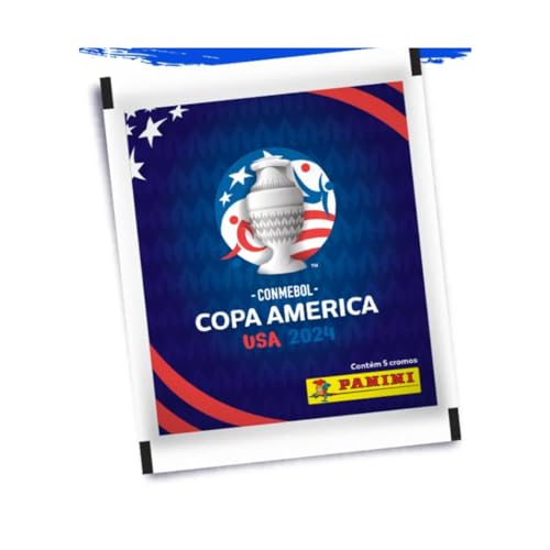 Kit Álbum Brochura Papel Cartão Copa América USA 2024 + 10 Envelopes Lacrados (50 Figurinhas)