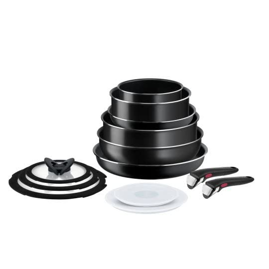 Tefal Ingenio L1549042 Easy Cook & Clean - Juego de 13 sartenes y cacerolas antiadherentes, color negro
