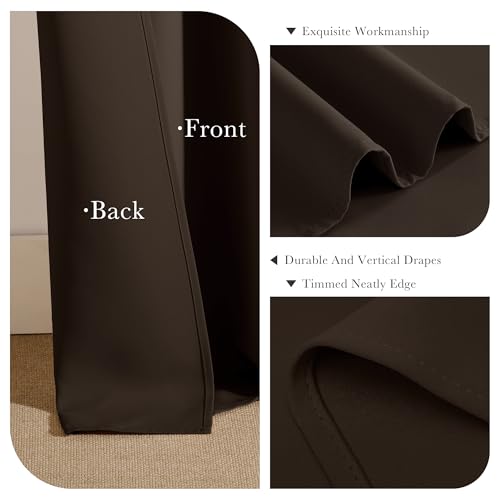 Image of PONY DANCE Blackout Small Curtains 36 inch 2 Panels Set, Room Darkening Short Window Drapes Thermal Insulated Cafe Curtains for Kitchen Dorm Transit Van(2 Panels, W 34 x L 36 inches, Chocolate Brown)