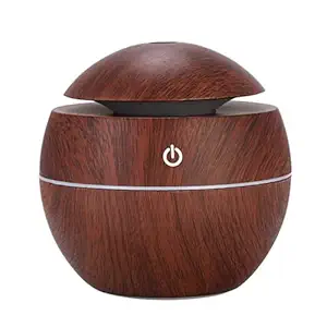 TIZARATE Colorful Wooden Ultrasonic USB Portable Essential Oil Humidifier Aroma Diffuser : 7 Multi Color Lights air Freshener Purifier Cool Mist Bliss for Home, Bedroom, Room, Babies, Office, Car