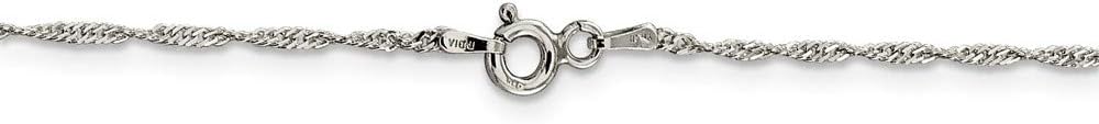 Chain Necklace White Sterling Silver Singapore 18 in 1.4 mm