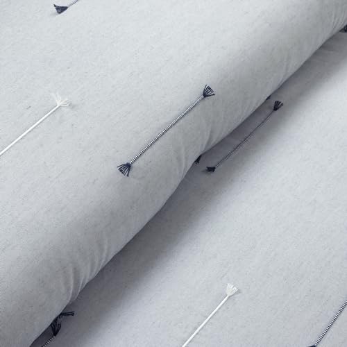Image of Lush Decor Boho Stripe Clip Woven Textured Jacquard Comforter 3 Piece Set King /California King Blue & Navy - Blue Bedding Set King Comforter