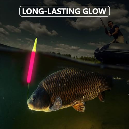 MagiSel Angelglowsticks-Set (20er Pack), 20 Stück Rosa-20PCS Leuchtstäbe für Angelruten, Posen, Rutenspitzen, Nachtangeln