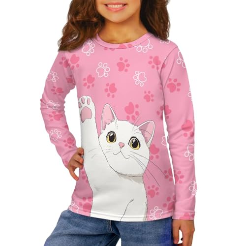 Image of Kids Long Sleeve Shirts for Girls 3-16 Year Old Cute Clothes for Teen Girls Casual Workout Tops