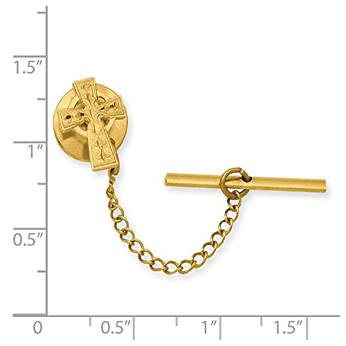 Diamond2Deal Gold-Plated Kelly Waters Celtic Cross Tie Tac Best, Anniversary, Birthday3