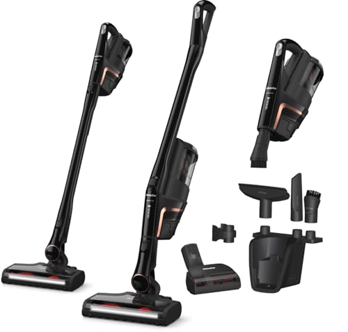 Miele Triflex HX2 Cat & Dog Self-Standing Cordless Stick Vacuum Cleaner 60 min runtime,Obsidian Black / Rose Gold