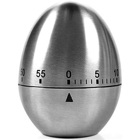 YFSEOS Stainless Steel Manual Kitchen Timer,Egg-Shape/Apple-Shape Mechanical Rotating Cooking Timer for Cooking and Baking with Wind-Up Mechanism and Bell Alarm Cover