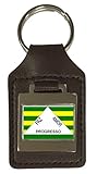 city select mini gt accessories Portachiavi realizzato a mano in vero marrone, 40 mm x 60 mm x 4 mm