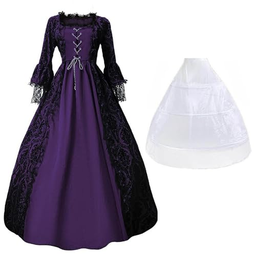 Robe médiévale Renaissance pour cosplay et fête d'Halloween vintage