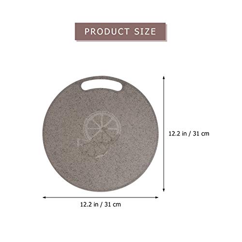 HEMOTON Reusable Plastic Chopping Board Round Vegetable Fruit Marble Look Serving Board 31 cm Kitchen Tool, Polypropylene - Image 3