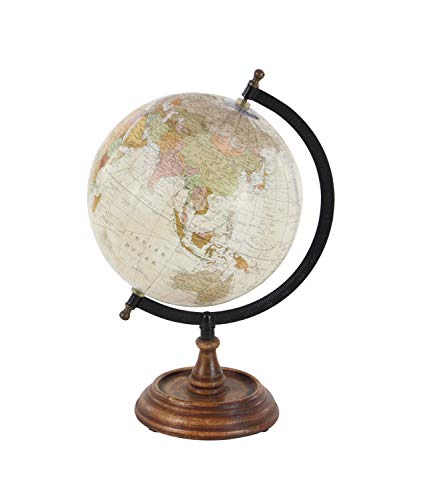 Deco 79 Mango Wood Globe With Wood Base, 9" X 8" X 13", Brown #TOP1
