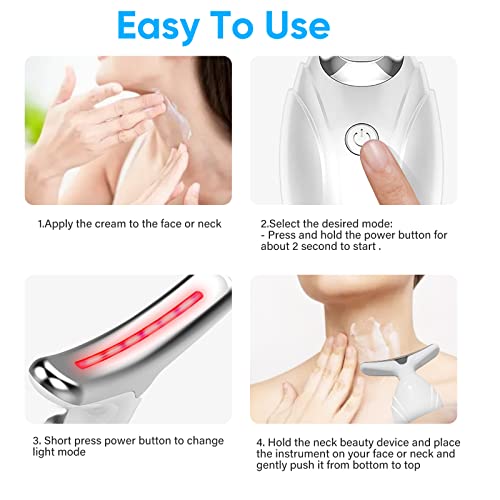 Face Neck Massager, 3 In 1 Anti-Aging Double Chin Reducer Machine For Face & Neck Lifting And Reducing Wrinkles With Green Blue & Red Light #TOP6